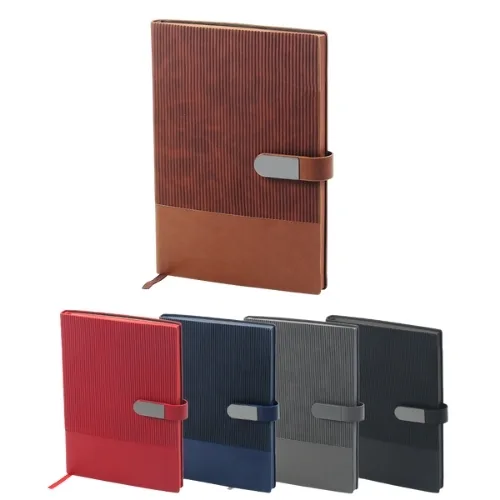 Çizgi Derili Mıknatıslı Defter