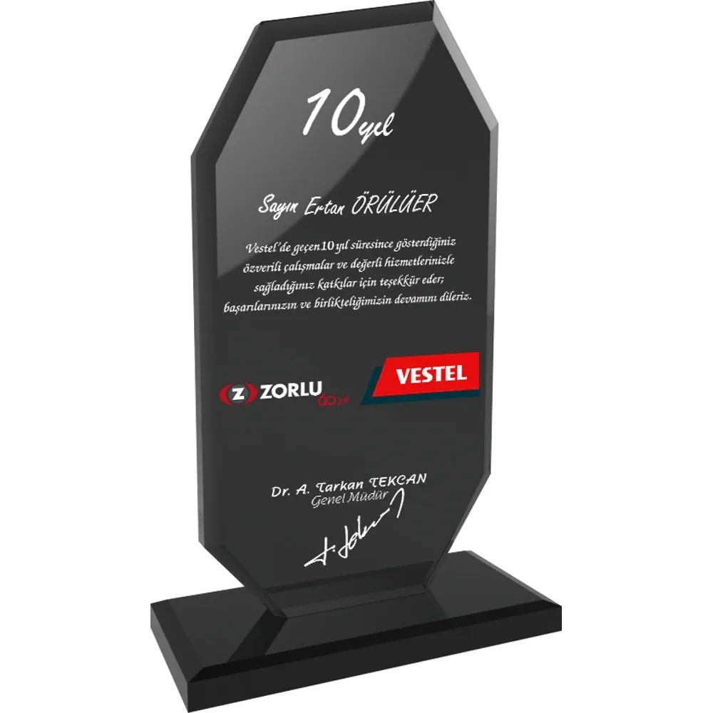 Siyah Kristal Plaket